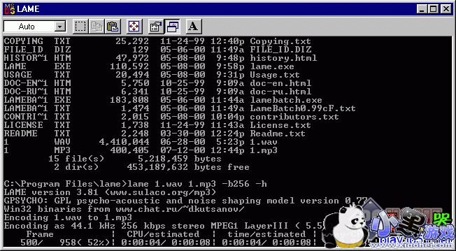 LAME MP3 Encoder ��ʽ�� 3.98.3