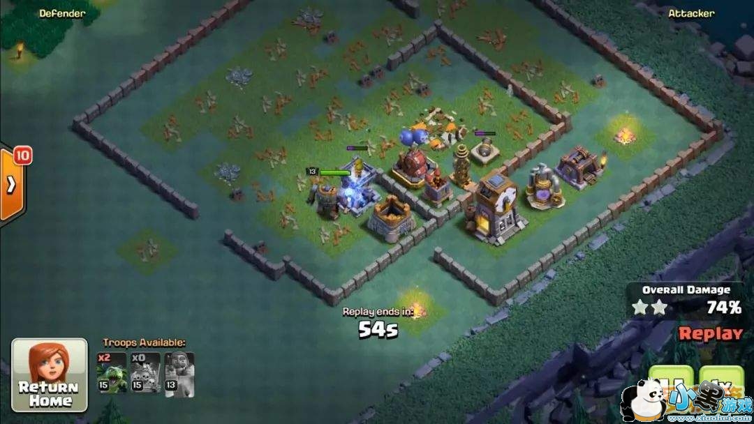 部落冲突夜世界骷髅气球+亡灵打法实战效果