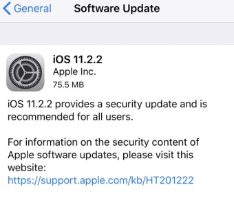 iOS 11.2.2���º�Ῠ��iOS 11.2.2��ʽ�������Щ���ݣ�